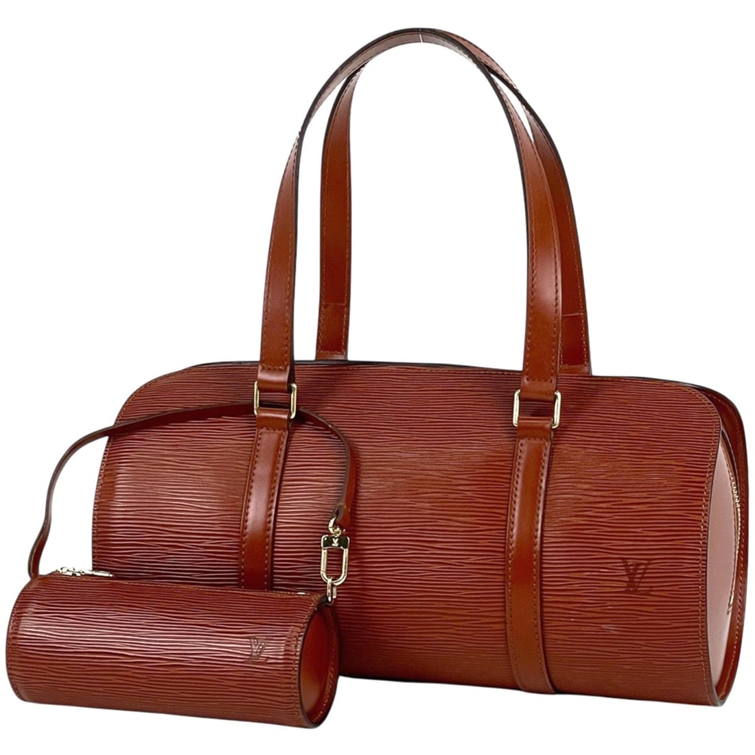 Louis Vuitton Soufflot Handbag, Epi Leather, Kenya Brown, M52223, Women's: --- Catalog ---Category: SizeSize (HxWxD): 15cm x 31cm x 14cm / 5.9'' x 12.2'' x 5.51''Category: DesignType: HandbagColor: BrownGender: WomenMaterial: Epi leather Category: GeneralMPN: M52223Brand: Lo