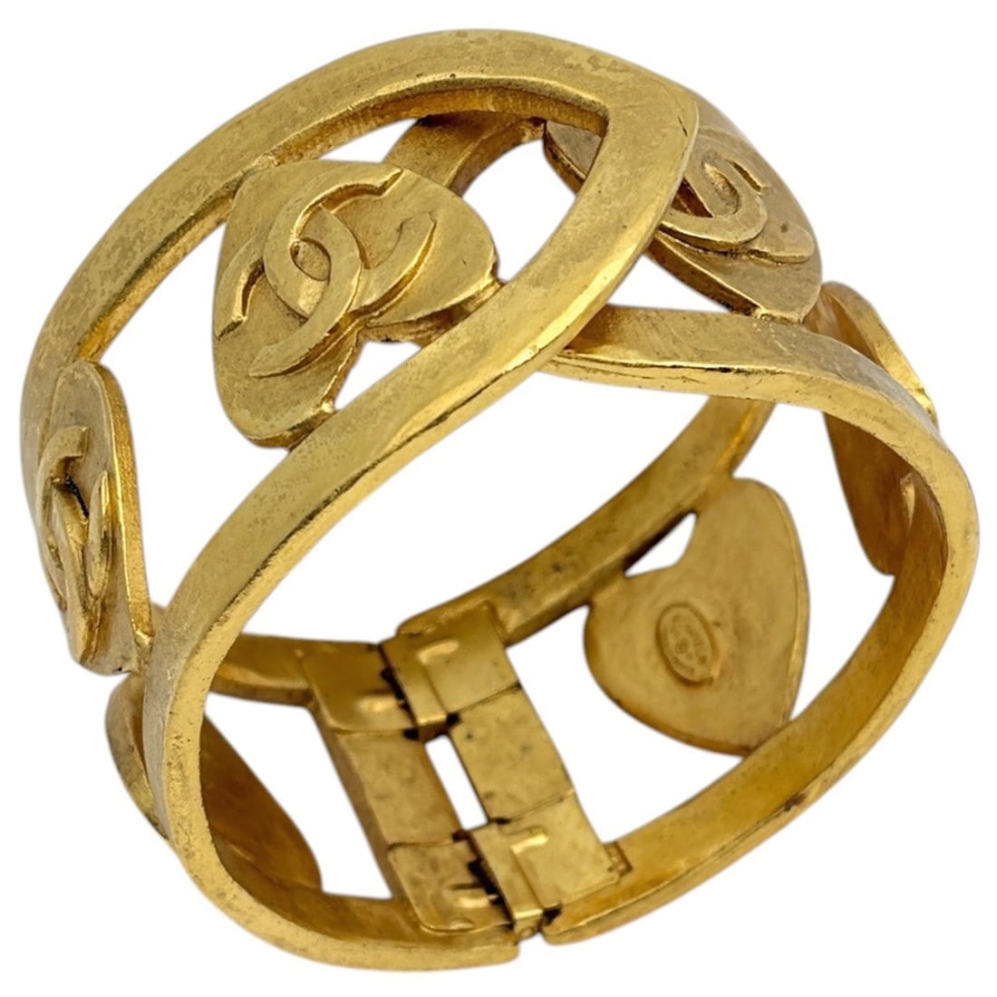 Chanel Coco Mark Bangle Heart GP Gold Women's (1 of 7)