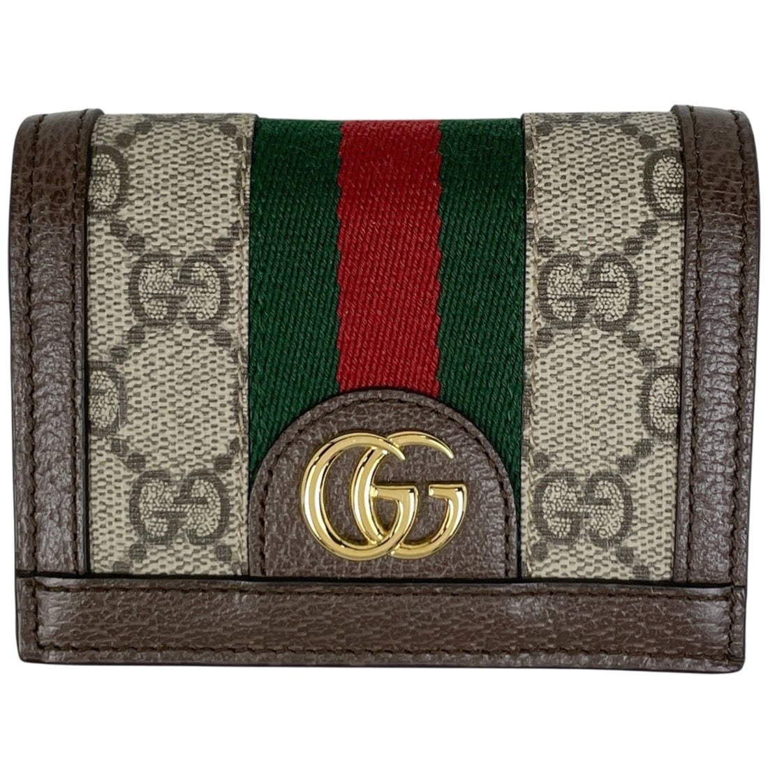 Gucci Ophidia GG Bi-fold Wallet, Web Pattern, Sherry Line, Coated Canvas, Beige/Brown, 523155,: --- Catalog ---Category: SizeSize (HxWxD): 8.5cm x 11cm x 2cm / 3.34'' x 4.33'' x 0.78''Category: DesignType: Wallet (bi-fold)Color: Beige brownGender: WomenMaterial: Coated canvas Category: GeneralMP