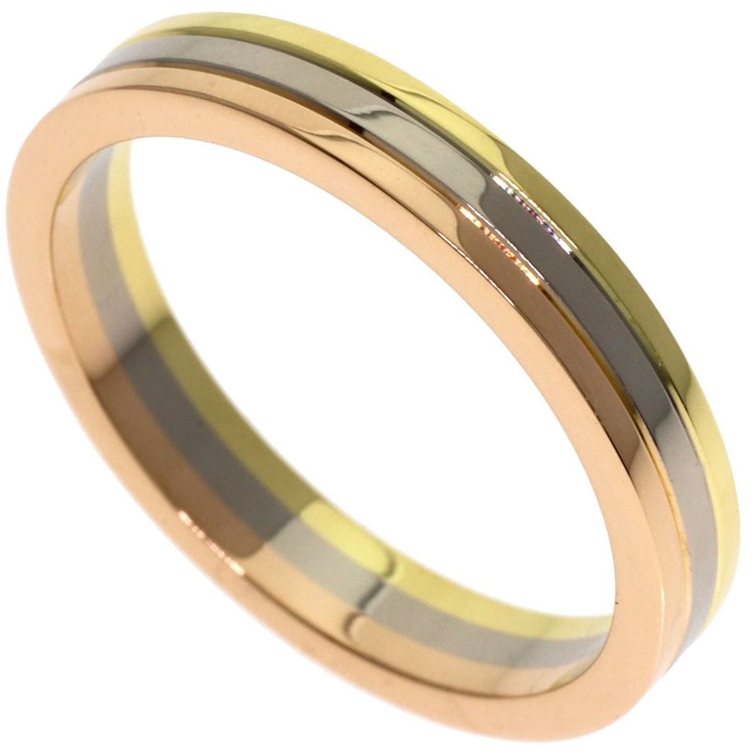 Cartier Three-Color #56 Ring - 18K Yellow Gold/18K Pink White Gold Women's CARTIER: --- Catalog ---Category: SizeJP Size: 16US Size: 8Category: DesignType: Band ringGender: WomenMaterial: Pink gold (18K), White gold (18K), Yellow gold (18K)Category: GeneralBrand: Cartier--- Item List