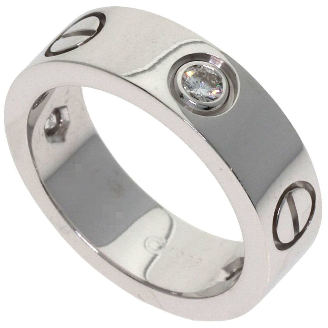 Cartier Love Ring Half Diamond #49 Ring, 18K White Gold, Women's, CARTIER: --- Catalog ---Category: SizeJP Size: 9US Size: 5Category: DesignType: Band ringStone: DiamondGender: WomenMaterial: White gold (18K)Category: GeneralBrand: Cartier--- Item List ---Section: ConditionR