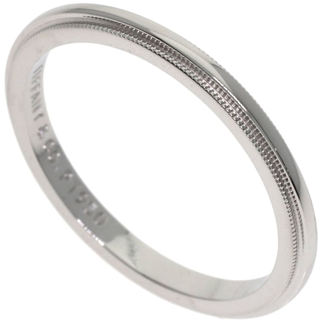 Tiffany & Co. Milgrain Ring, Platinum PT950, Women's Ring.: --- Catalog ---Category: SizeJP Size: 15US Size: 7.5Category: DesignType: Band ringGender: WomenMaterial: Platinum 950Category: GeneralBrand: Tiffany--- Item List ---Section: ConditionRanking: Rank A 