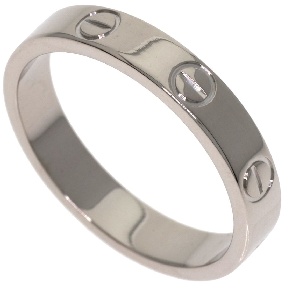 Cartier Mini Love Ring #53, 18K White Gold, Women's Ring, CARTIER: --- Catalog ---Category: SizeJP Size: 13US Size: 6.5Category: DesignType: Band ringGender: WomenMaterial: White gold (18K)Category: GeneralBrand: Cartier--- Item List ---Section: ConditionRanking: Ran