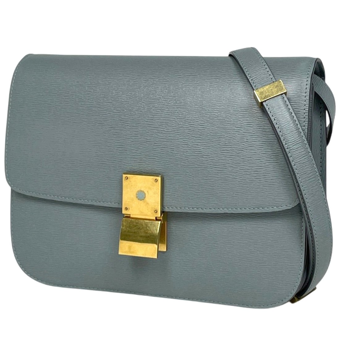 Celine Classic Box Medium Shoulder Bag, Leather, Blue, Women's (1 of 7)