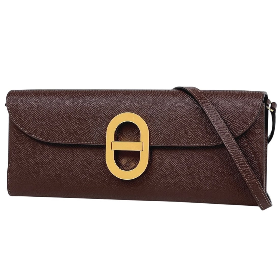 Hermes Chaine d'Ancre To Go 2-Way Clutch Bag, Veau Epsom Leather, Brown, Size K, Women's: --- Catalog ---Category: SizeSize (HxWxD): 11cm x 24cm x 3cm / 4.33'' x 9.44'' x 1.18''Category: DesignType: Clutch bagColor: BrownGender: WomenCategory: GeneralBrand: Hermes--- Item List ---Section: 