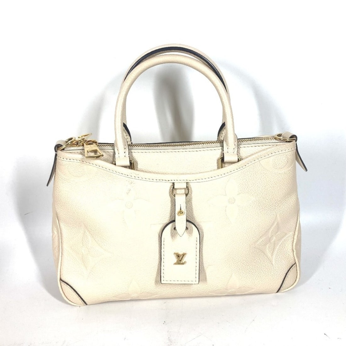 LOUIS VUITTON M46503 Monogram Empreinte Trianon PM Bag Handbag Tote Shoulder Leather Women's Crème: --- Catalog ---Category: SizeSize (HxWxD): 18cm x 28cm x 8cm / 7.08'' x 11.02'' x 3.14''Category: DesignType: Handbag, Shoulder bag, Tote bagColor: WhiteGender: WomenMaterial: Monogram Empreinte Categ