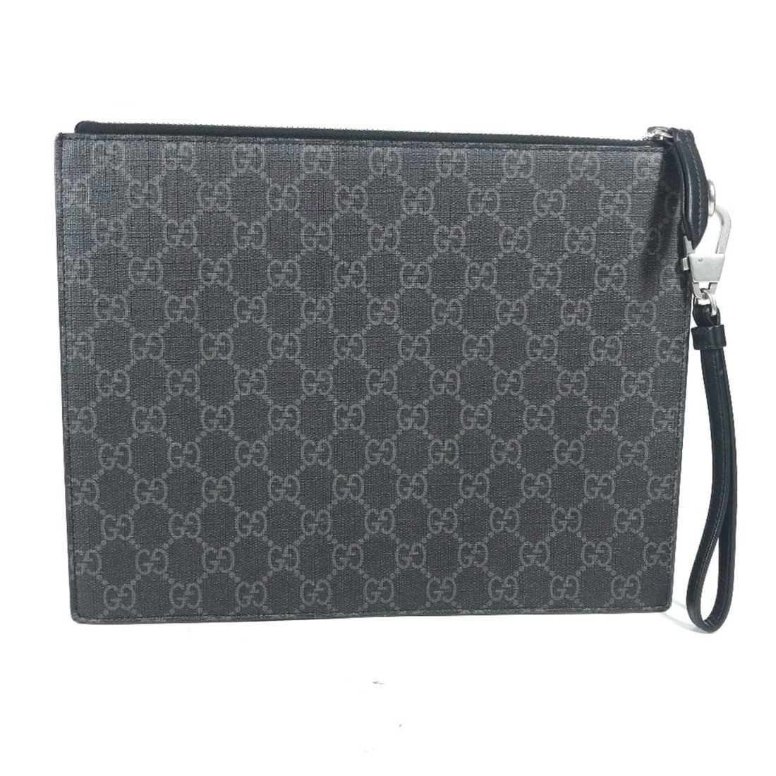 GUCCI 547084 GG Supreme BESTIARY Pouch with Strap Clutch Bag Canvas Leather Men's Women's Black: --- Catalog ---Category: SizeSize (HxWxD): 21.5cm x 27.5cm x 2.5cm / 8.46'' x 10.82'' x 0.98''Category: DesignType: Clutch bag, PouchColor: Black, Multi-colorGender: MenClosure: ZipperMaterial: GG Sup