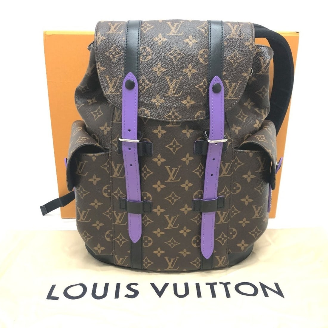 LOUIS VUITTON M46247 Monogram Macassar Christopher PM Backpack Bag Rucksack Canvas Men's Violet: --- Catalog ---Category: SizeSize (HxWxD): 39cm x 32cm x 12cm / 15.35'' x 12.59'' x 4.72''Category: DesignType: BackpackColor: Brown, Monogram, PurpleGender: MenMaterial: Monogram Category: GeneralBra