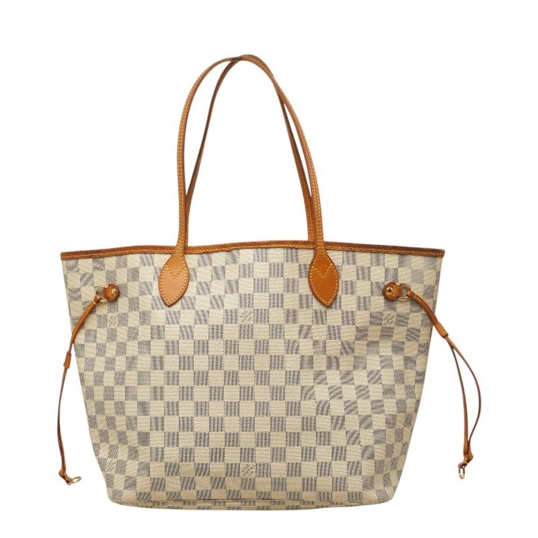 Louis Vuitton Damier Azur Neverfull MM Tote Bag N51107 White Leather Women's LOUIS VUITTON: --- Catalog ---Category: SizeSize (HxWxD): 22.5cm x 32cm x 16cm / 8.85'' x 12.59'' x 6.29''Category: DesignType: Tote bagColor: Damier Azur, WhiteGender: WomenMaterial: PVC , Leather Category: General