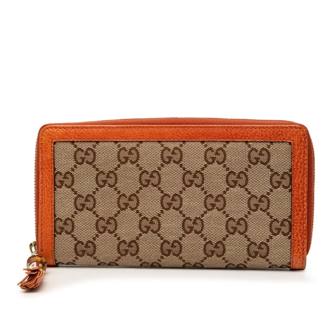 Gucci GG Canvas Bamboo Round Zip Long Wallet with Tassel 224253 Orange Beige Leather Women's GUCCI: --- Catalog ---Category: SizeSize (HxWxD): 10cm x 18.5cm x 2.5cm / 3.93'' x 7.28'' x 0.98''Category: DesignType: Coin purse/coin caseColor: Beige, OrangeGender: WomenMaterial: GG canvas , Leather Cate
