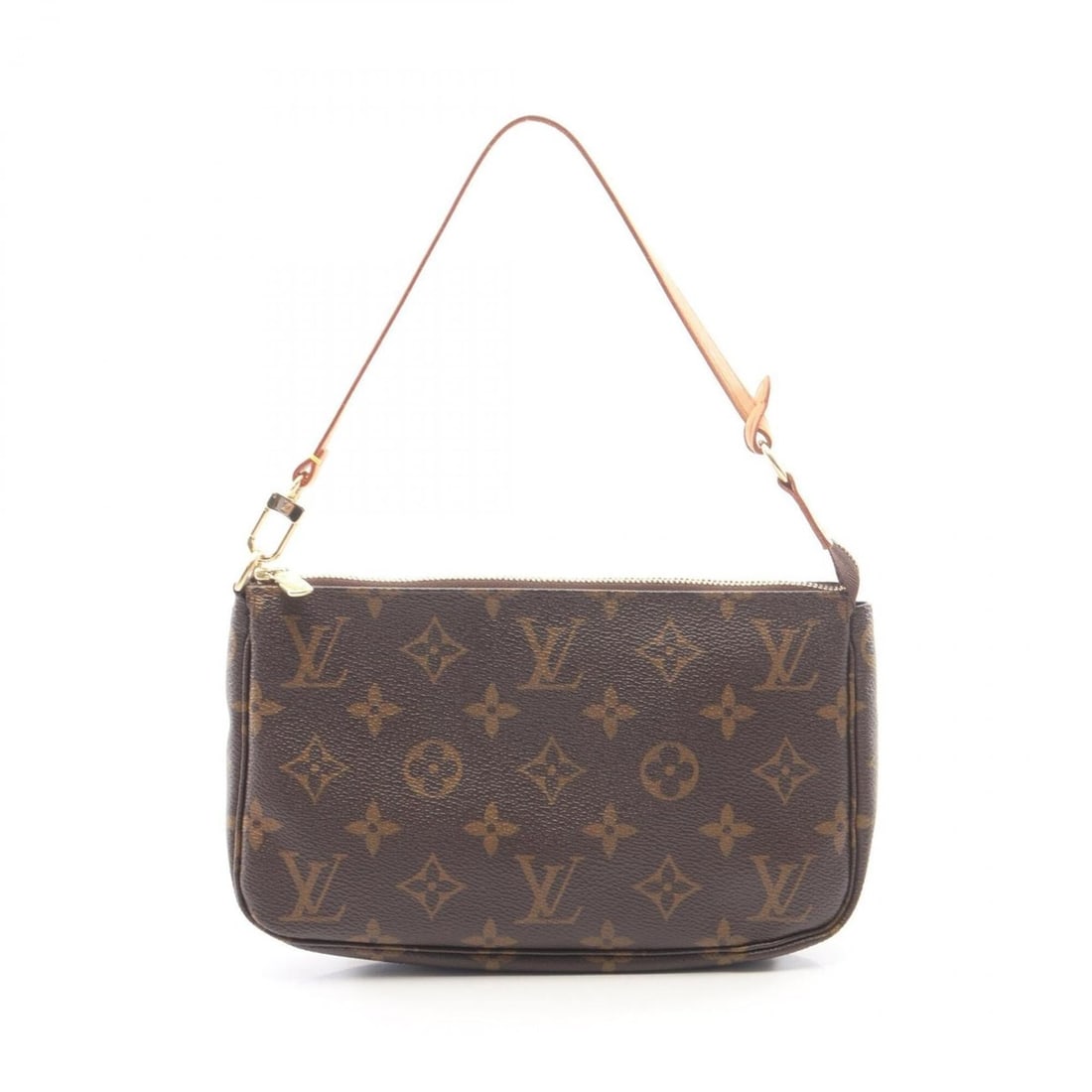 Louis Vuitton Pochette Accessoires Handbag, Coated Canvas and Leather, Monogram Pattern, Women's,: --- Catalog ---Category: SizeSize (HxWxD): 13cm x 21cm x 3cm / 5.11'' x 8.26'' x 1.18''Category: DesignType: HandbagColor: Brown, MonogramGender: WomenMaterial: Coated canvas , Leather Category: Gener
