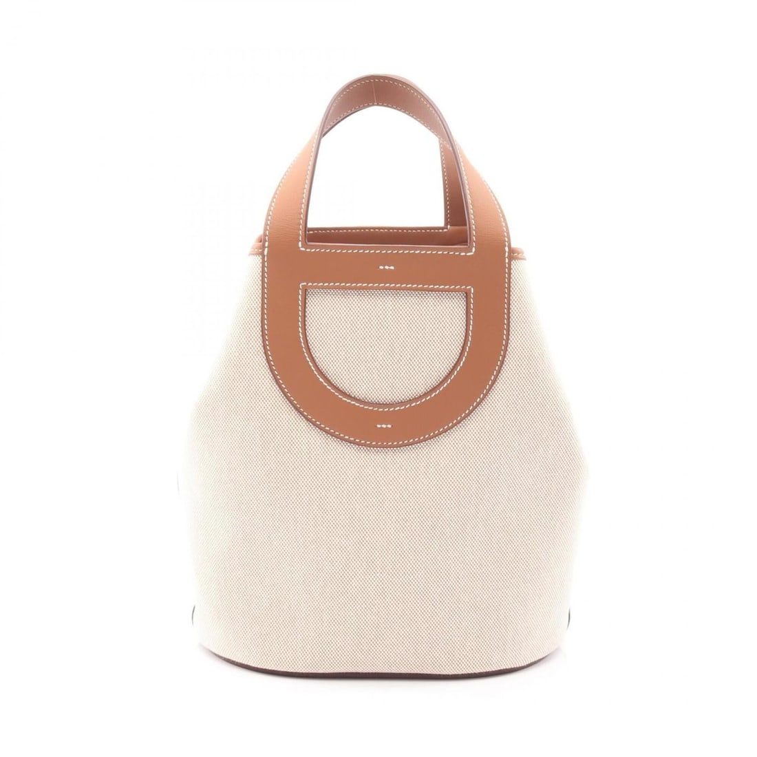 Hermes In the Loop 23 Handbag - Canvas Leather Toile H (Veau Swift) Women's Beige/Brown/Gold: --- Catalog ---Category: SizeSize (HxWxD): 24.5cm x 23cm x 15cm / 9.64'' x 9.05'' x 5.9''Category: DesignType: HandbagColor: Beige, Brown, EcruGender: WomenMaterial: Toile H , Swift leather Category: