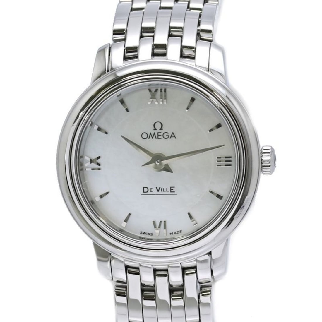 OMEGA De Ville Prestige 424.10.24.60.05.001 Women's Watch Stainless Steel 40492: --- Catalog ---Category: SizeWrist Size: 16.5cm / 6.49''Case Diameter: 24mm / 0.94''Category: DesignType: WristwatchGender: WomenColor (Dial): White shellMaterial (Band): Stainless steelMaterial (Case