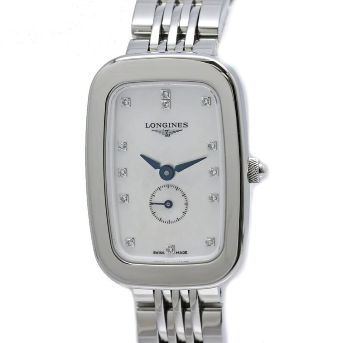 LONGINES Equestrian L6.141.4.87.6 Women's Watch, Stainless Steel, 40509: --- Catalog ---Category: SizeWrist Size: 17cm / 6.69''Case Diameter: 22mm / 0.87''Category: DesignType: WristwatchGender: WomenColor (Dial): White shellMaterial (Band): Stainless steelMaterial (Case):
