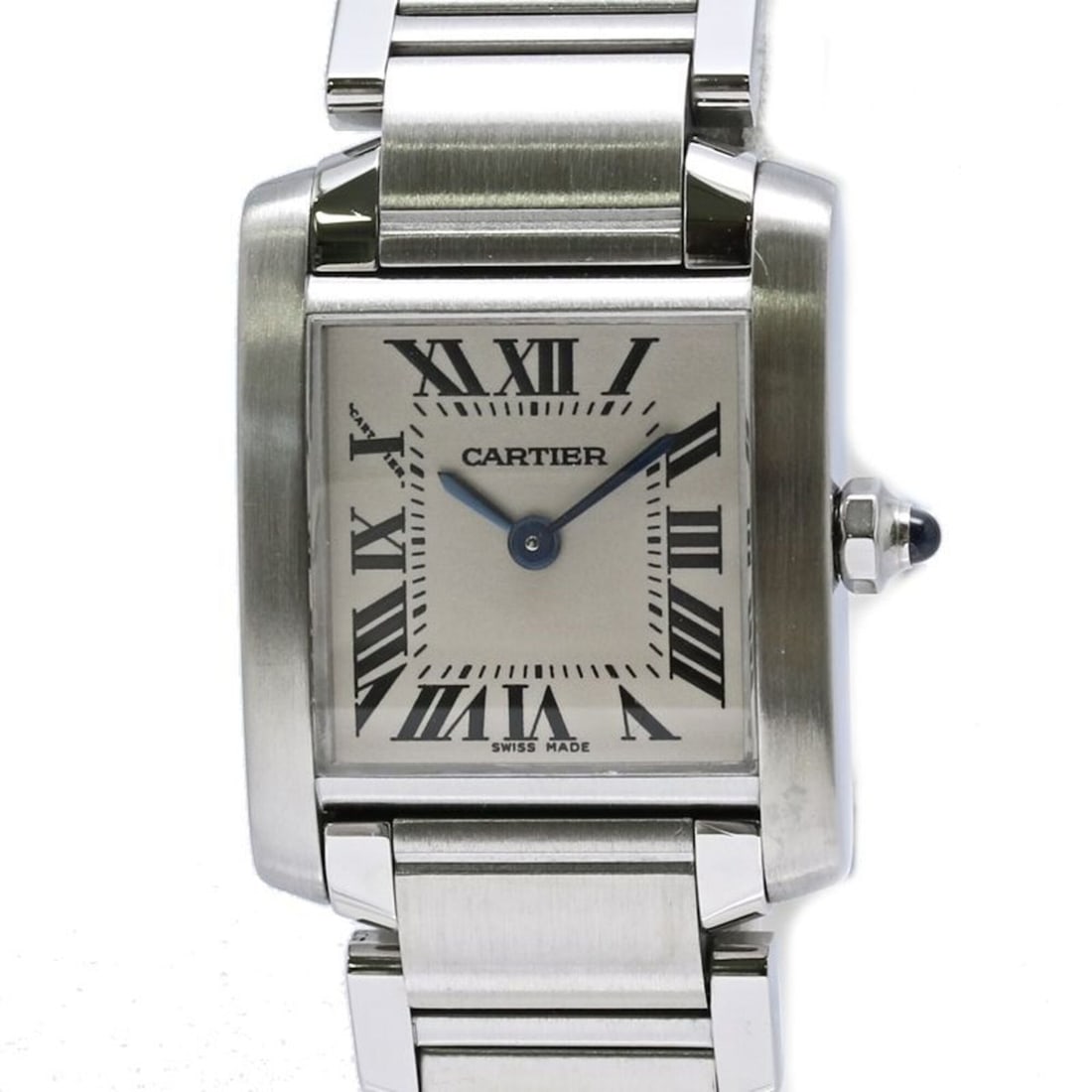 CARTIER Tank Française SM W51008Q3 Women's Watch SS 40514: --- Catalog ---Category: SizeWrist Size: 17cm / 6.69''Case Diameter: 20mm / 0.79''Category: DesignType: WristwatchGender: WomenColor (Dial): IvoryMaterial (Band): Stainless steelMaterial (Case): Stain