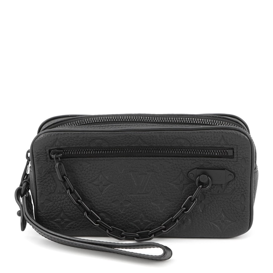 Louis Vuitton Monogram Taurillon Pochette Volga M55703 Second Bag, Black, Handbag for Men, LOUIS: --- Catalog ---Category: SizeSize (HxWxD): 11.5cm x 21.5cm x 4.5cm / 4.52'' x 8.46'' x 1.77''Category: DesignType: Handbag, PochetteColor: Black, Monogram, NoirGender: MenMaterial: Monogram Category: