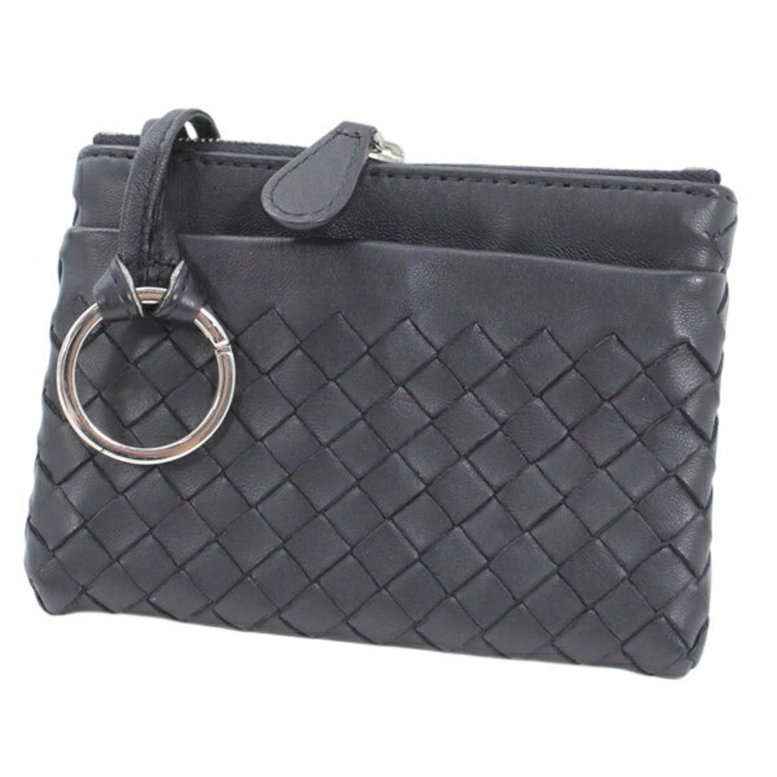 Bottega Veneta Wallet, Coin Purse, Leather, Black, Intrecciato, 275327, Men's/Women's, AA1208: --- Catalog ---Category: SizeSize (HxWxD): 9cm x 12.5cm x 1cm / 3.54'' x 4.92'' x 0.39''Category: DesignType: Coin purse/coin caseColor: BlackGender: Men,WomenMaterial: Leather Leather/Fur Type: Lambs