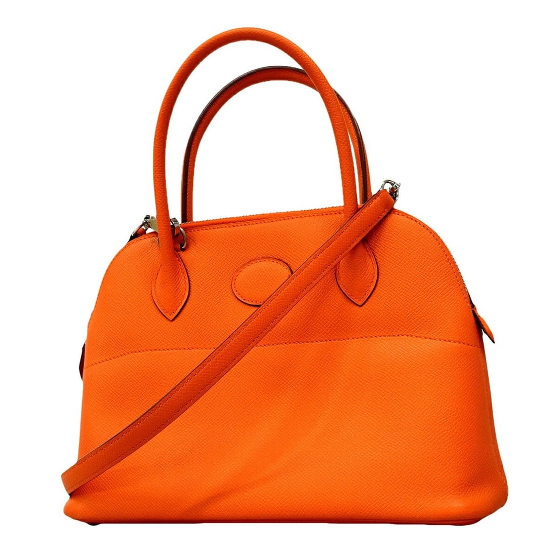 Hermes Bolide 27 Handbag, Veau Epsom Leather, Feu, ?P Stamp, 2-way bag for women: --- Catalog ---Category: SizeSize (HxWxD): 19cm x 26.5cm x 10cm / 7.48'' x 10.43'' x 3.93''Category: DesignType: HandbagColor: FeuGender: WomenMaterial: Leather Hardware Color: SilverLeather/Fur Type: