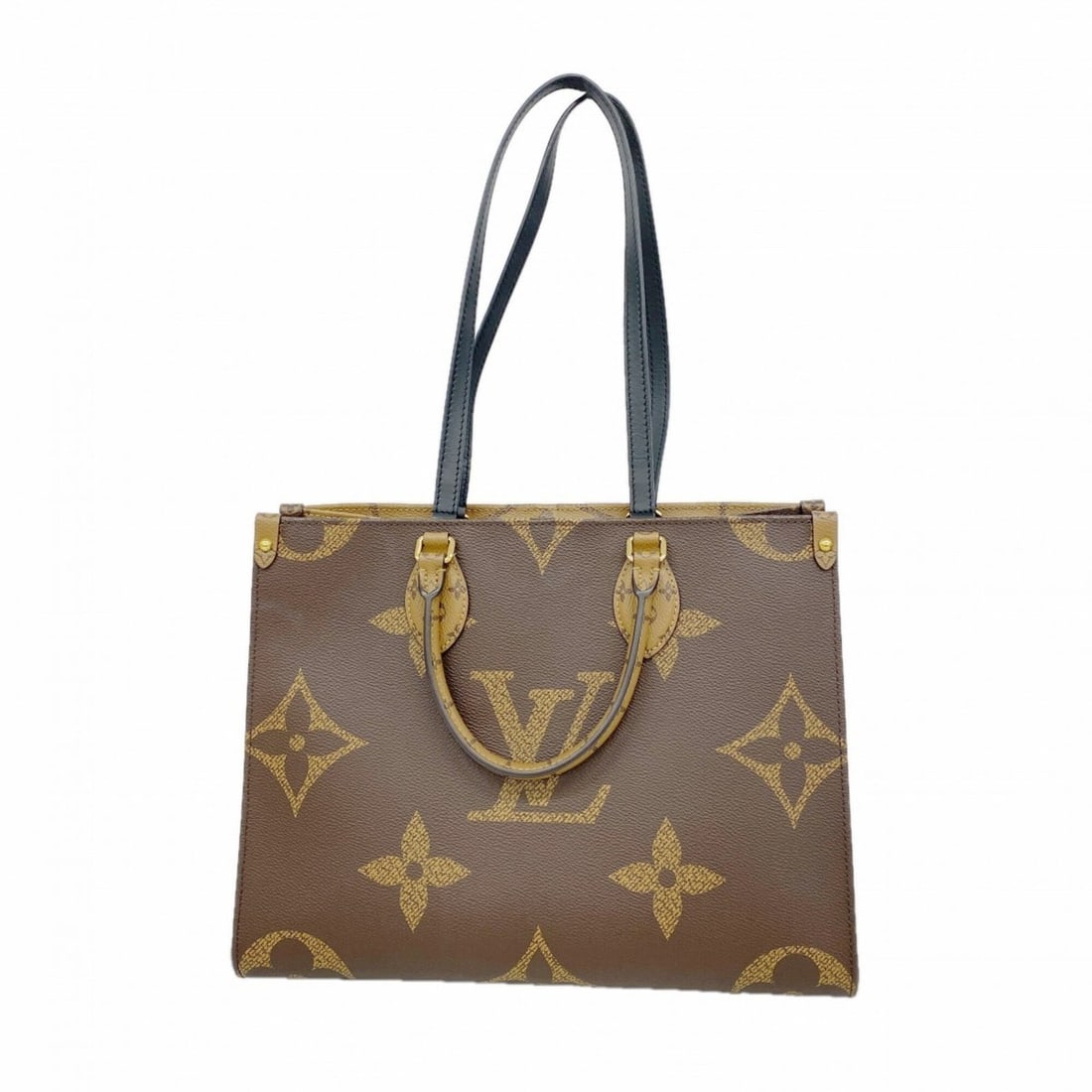 Louis Vuitton Monogram Giant Reverse OnTheGo MM Tote Bag M45321 Brown 2-way bag for women: --- Catalog ---Category: SizeSize (HxWxD): 27cm x 34.5cm x 15cm / 10.62'' x 13.58'' x 5.9''Category: DesignType: Tote bagColor: BrownGender: WomenCategory: GeneralMPN: M45321Brand: Louis Vuitton--- It