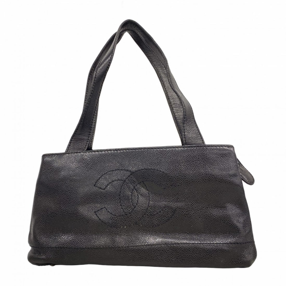 Chanel handbag, caviar leather, black, women's.: --- Catalog ---Category: SizeSize (HxWxD): 18cm x 30cm x 10cm / 7.08'' x 11.81'' x 3.93''Category: DesignType: HandbagColor: BlackGender: WomenMaterial: Grained Calfskin Hardware Color: GoldCategory: 