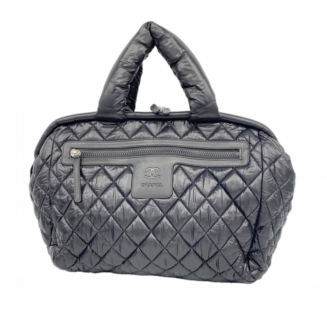 Chanel Coco Cocoon Nylon Handbag, Black, Women's: --- Catalog ---Category: SizeSize (HxWxD): 26cm x 35cm x 19cm / 10.23'' x 13.77'' x 7.48''Category: DesignType: HandbagColor: BlackGender: WomenMaterial: Nylon Hardware Color: SilverCategory: GeneralB