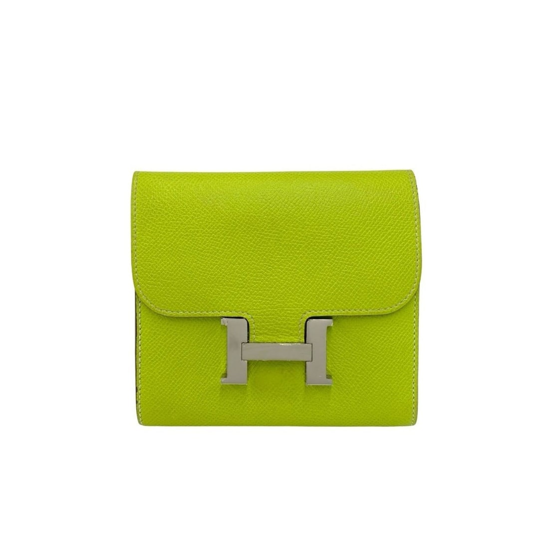 HERMES Constance Compact Veau Epsom Leather Bi-fold Wallet Mini Kiwi 26610: --- Catalog ---Category: SizeSize (HxWxD): 12cm x 13cm x 1.3cm / 4.72'' x 5.11'' x 0.51''Category: DesignType: Wallet (bi-fold)Color: GreenGender: WomenMaterial: Epsom leather Category: GeneralBrand: 