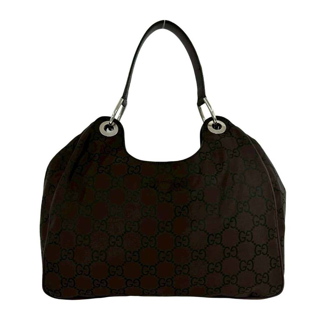 GUCCI GG pattern canvas leather semi-one shoulder bag tote handbag brown 47981: --- Catalog ---Category: SizeSize (HxWxD): 19cm x 34cm x 14cm / 7.48'' x 13.38'' x 5.51''Category: DesignType: Handbag, Shoulder bag, Tote bagColor: BrownGender: WomenMaterial: Canvas , Leather Catego
