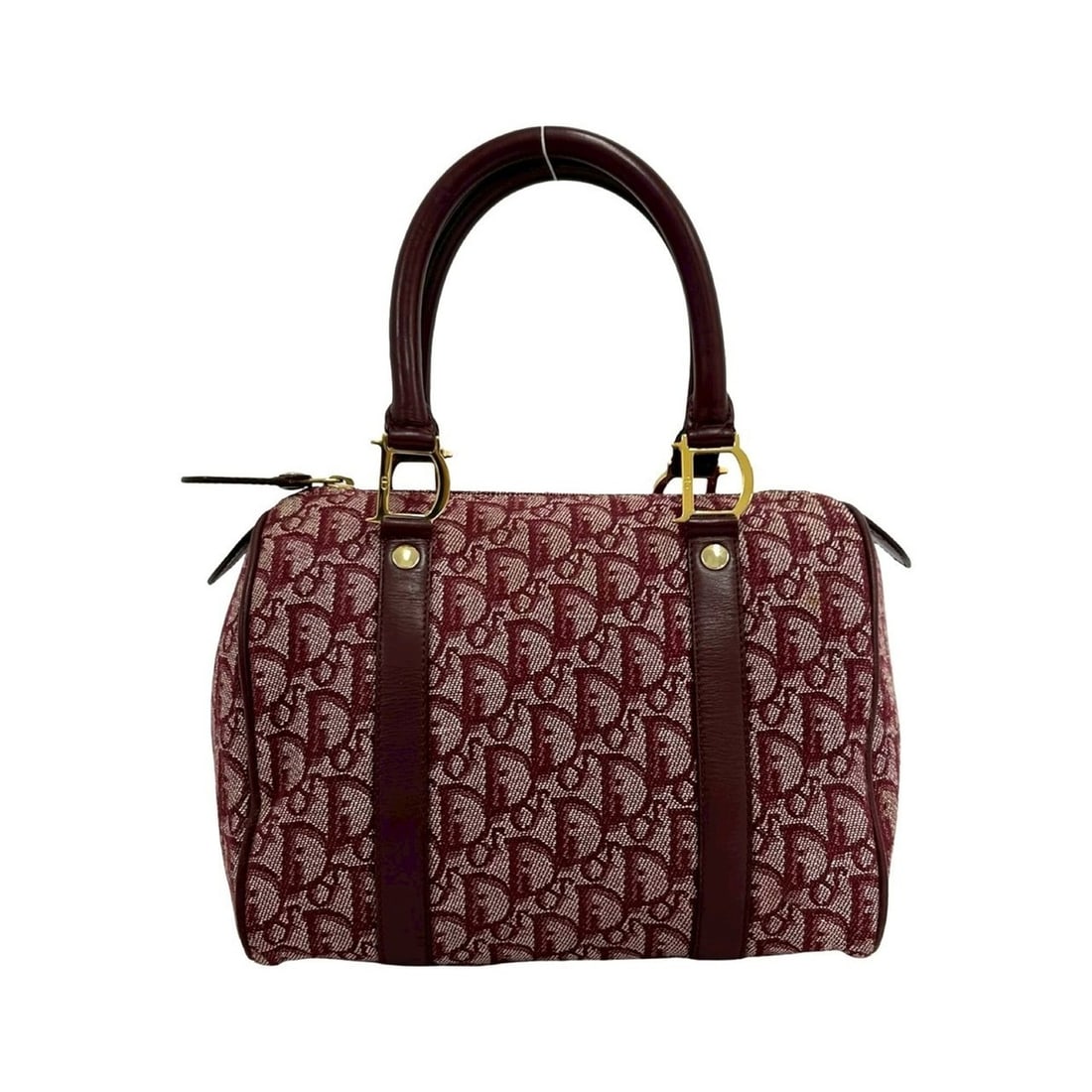 Christian Dior Trotter Logo Pattern Leather Canvas Handbag Mini Boston Bag Wine Red 21811: --- Catalog ---Category: SizeSize (HxWxD): 20cm x 25cm x 15cm / 7.87'' x 9.84'' x 5.9''Category: DesignType: Boston bag, HandbagColor: Red color, WineGender: WomenMaterial: Leather , Canvas Category: 