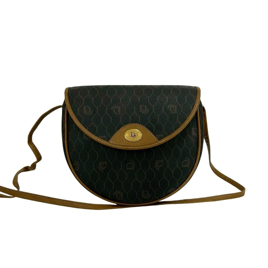 Christian Dior Vintage Honeycomb Pattern Leather Shoulder Bag/Pouch/Sacoche in Gray/Camel (65214): --- Catalog ---Category: SizeSize (HxWxD): 19cm x 20cm x 5.5cm / 7.48'' x 7.87'' x 2.16''Category: DesignType: Pochette, Shoulder bagColor: Brown, GrayGender: WomenMaterial: Leather , PVC Category: Ge