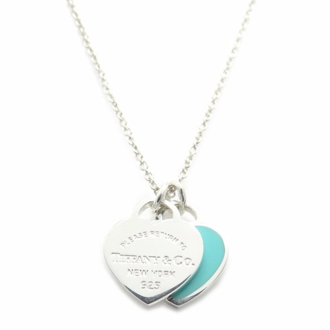 TIFFANY&Co. Tiffany & Co. Return to Double Heart Tag Necklace Mini Blue SV925 Women's 295689: --- Catalog ---Category: SizePendant Size: 11.9mm x 10mm / 0.46'' x 0.39''Neck Circumference: 40 cm / 15.74''Category: DesignColor: Blue, SilverGender: WomenMaterial: Silver 925Necklace Type: Necklace