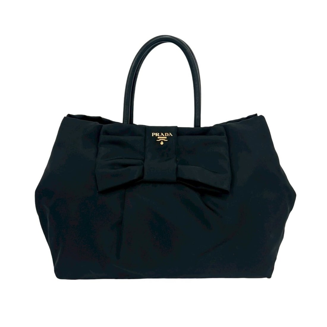 PRADA Prada Logo Hardware Ribbon Motif Nylon Leather Genuine Handbag Mini Tote Bag Black 037-1: --- Catalog ---Category: SizeSize (HxWxD): 22cm x 27.5cm x 14cm / 8.66'' x 10.82'' x 5.51''Category: DesignType: Handbag, Tote bagColor: BlackGender: WomenMaterial: Nylon , Leather Category: GeneralBr