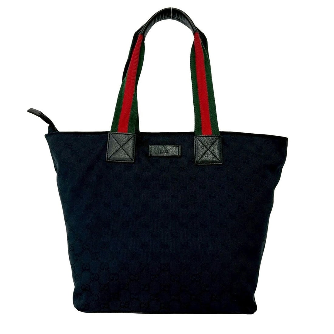 GUCCI Sherry Line GG Canvas Leather Tote Bag Handbag Business Black 62149: --- Catalog ---Category: SizeSize (HxWxD): 30.5cm x 28cm x 21cm / 12'' x 11.02'' x 8.26''Category: DesignType: Handbag, Tote bagColor: Black, Green, Red colorGender: WomenMaterial: Canvas , Leather Ca
