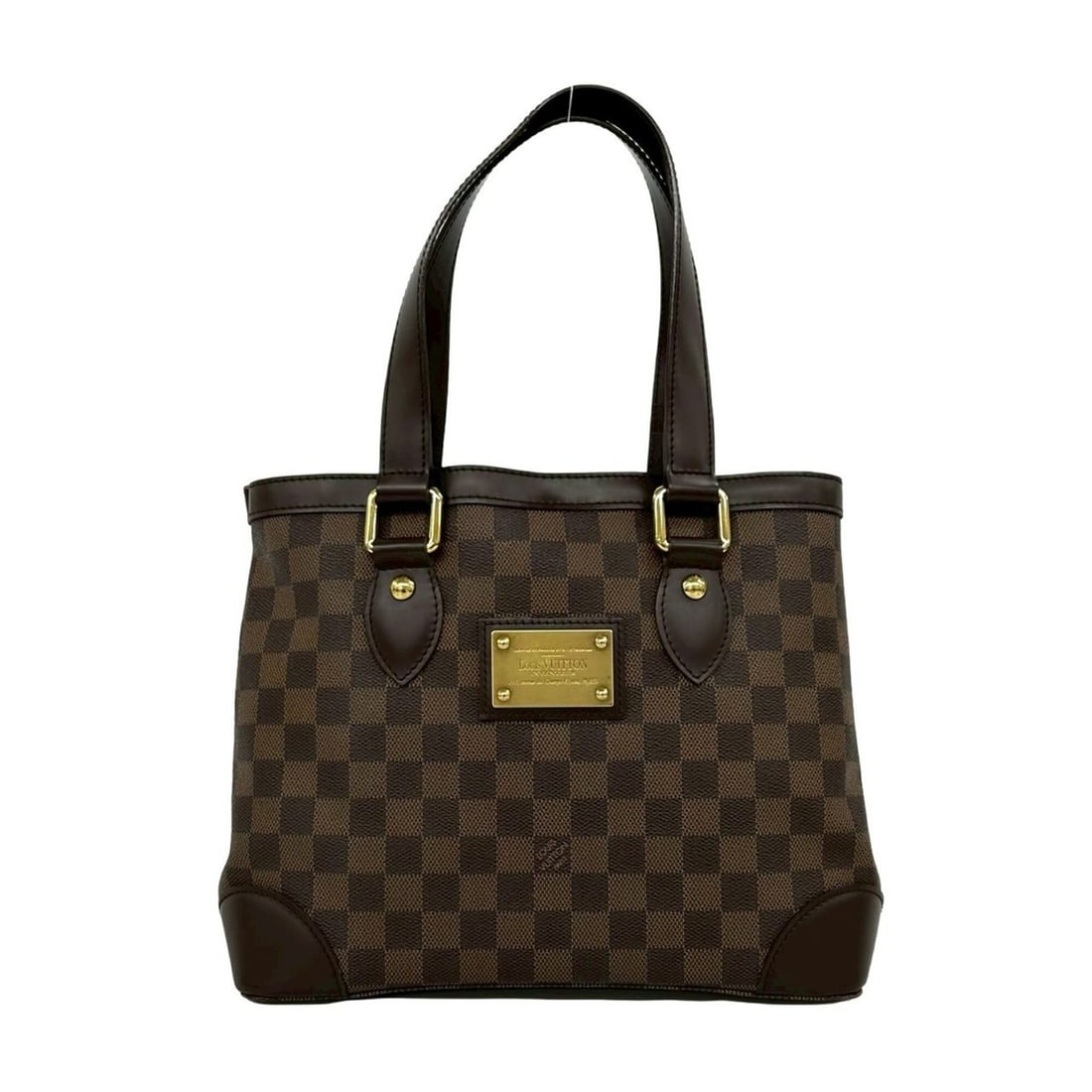 LOUIS VUITTON Hampstead PM Damier Logo Plate Hardware Leather Tote Bag Handbag Brown 20276: --- Catalog ---Category: SizeSize (HxWxD): 24cm x 28.5cm x 17.5cm / 9.44'' x 11.22'' x 6.88''Category: DesignType: Handbag, Tote bagColor: BrownGender: WomenMaterial: Leather , PVC Category: GeneralBr