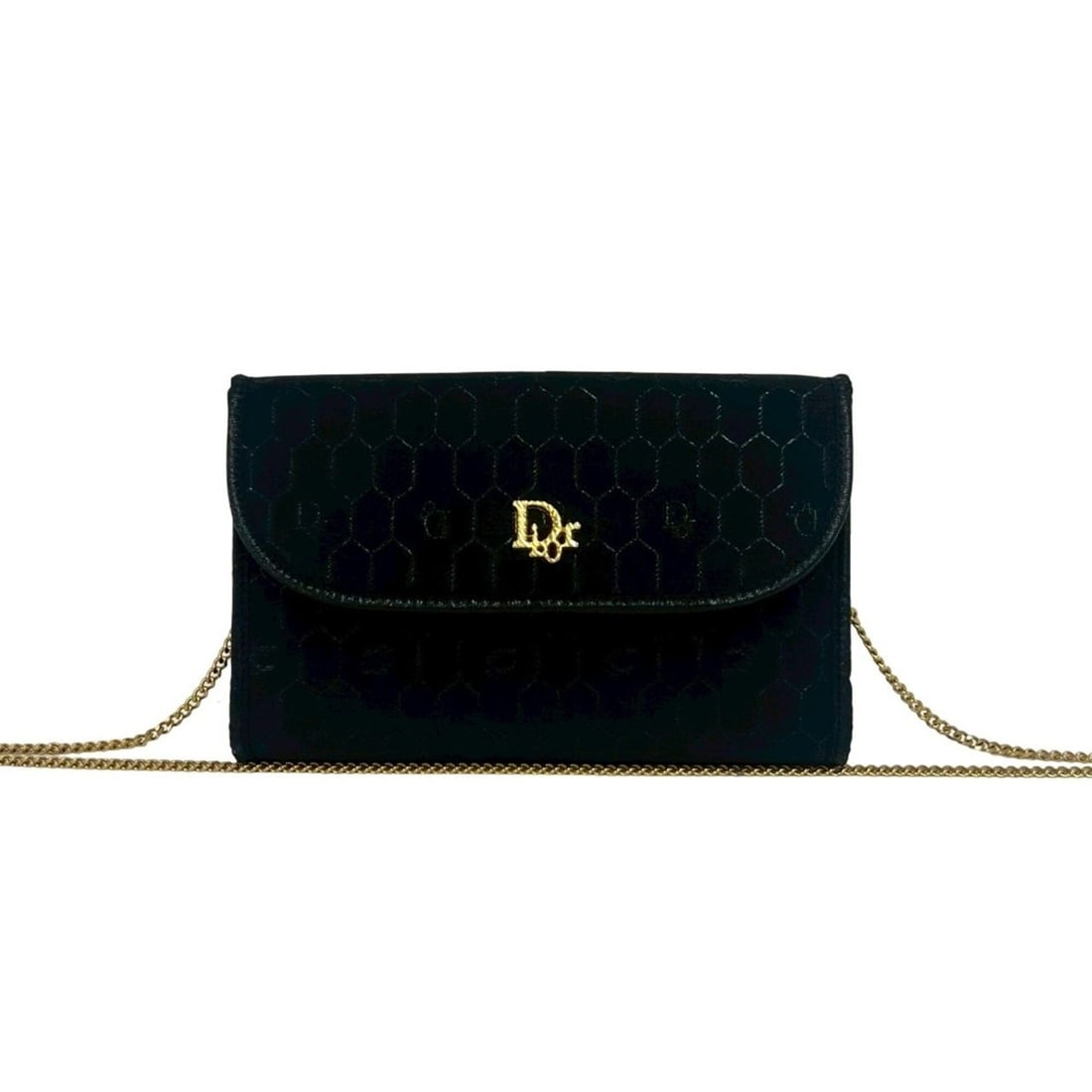 Christian Dior Vintage Logo Hardware Honeycomb Nylon Chain Shoulder Bag Pouch Black 37070: --- Catalog ---Category: SizeSize (HxWxD): 12cm x 19cm x 3cm / 4.72'' x 7.48'' x 1.18''Category: DesignType: Pochette, Shoulder bagColor: BlackGender: WomenMaterial: Nylon Category: GeneralBrand: Chri