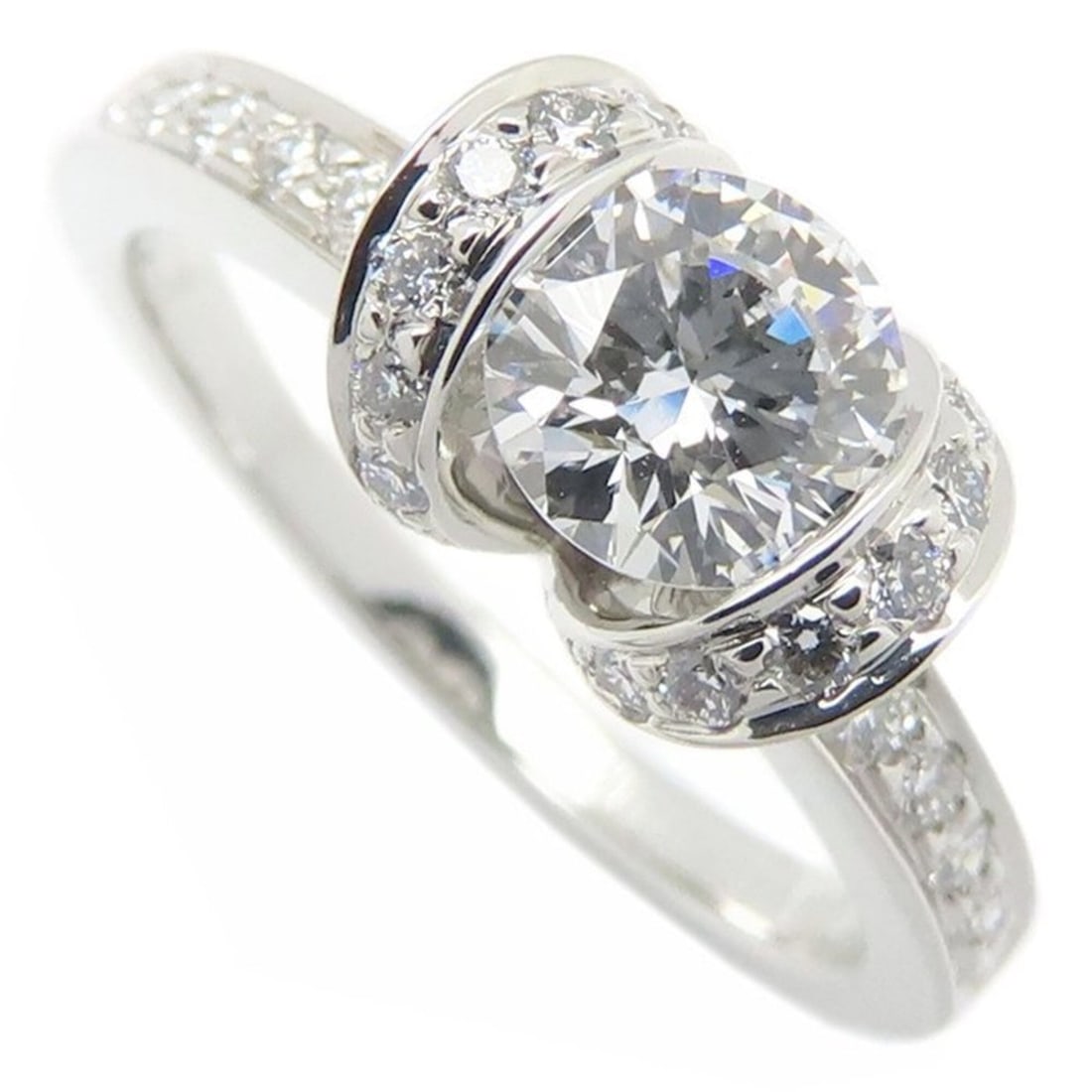 TIFFANY&Co. Tiffany Ribbon Engagement Ring, 0.65ct Diamond, D.VS1 Clarity, Size 11, Pt950, Women's,: --- Catalog ---Category: SizeJP Size: 11.5US Size: 6Category: DesignType: Band ringGender: WomenMaterial: Platinum 950Category: GeneralBrand: Tiffany--- Item List ---Section: ConditionRanking: Rank SA