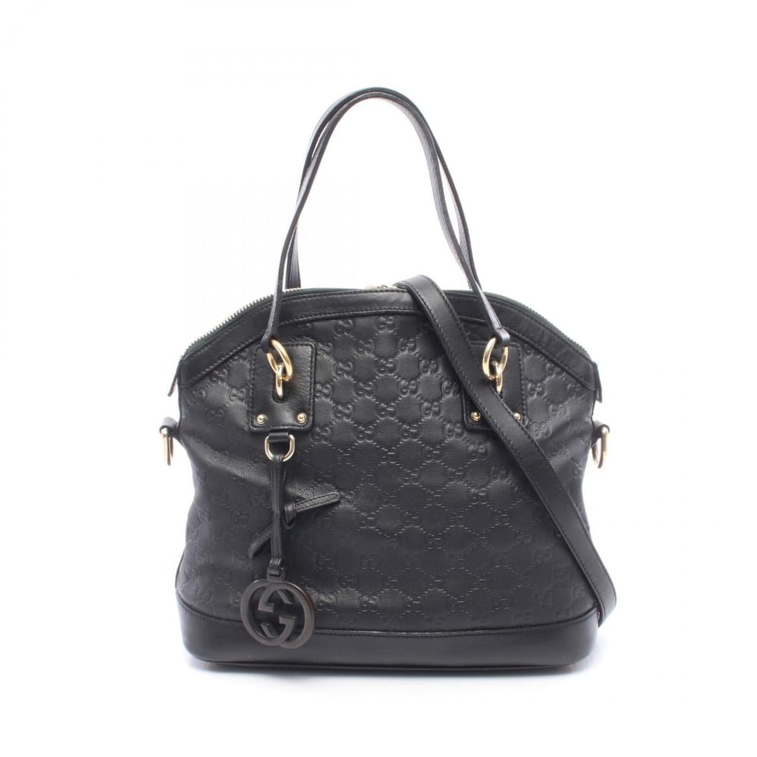Gucci Guccissima 2-Way Handbag, Leather, Women's, Black, 247279: --- Catalog ---Category: SizeSize (HxWxD): 29cm x 32cm x 16cm / 11.41'' x 12.59'' x 6.29''Category: DesignType: HandbagColor: BlackGender: WomenMaterial: Leather Category: GeneralMPN: 247279Brand: Guc