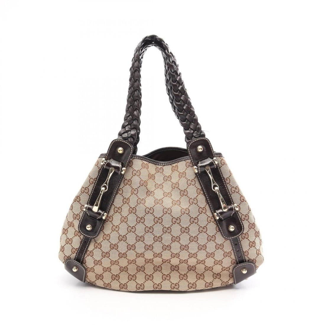 Gucci GG Canvas Shoulder Bag/Handbag, and Leather, Women's, Beige/Brown, Item No. 162900: --- Catalog ---Category: SizeSize (HxWxD): 28cm x 36cm x 11cm / 11.02'' x 14.17'' x 4.33''Category: DesignType: Handbag, Shoulder bagColor: Beige, BrownGender: WomenMaterial: GG canvas , Leather Categ
