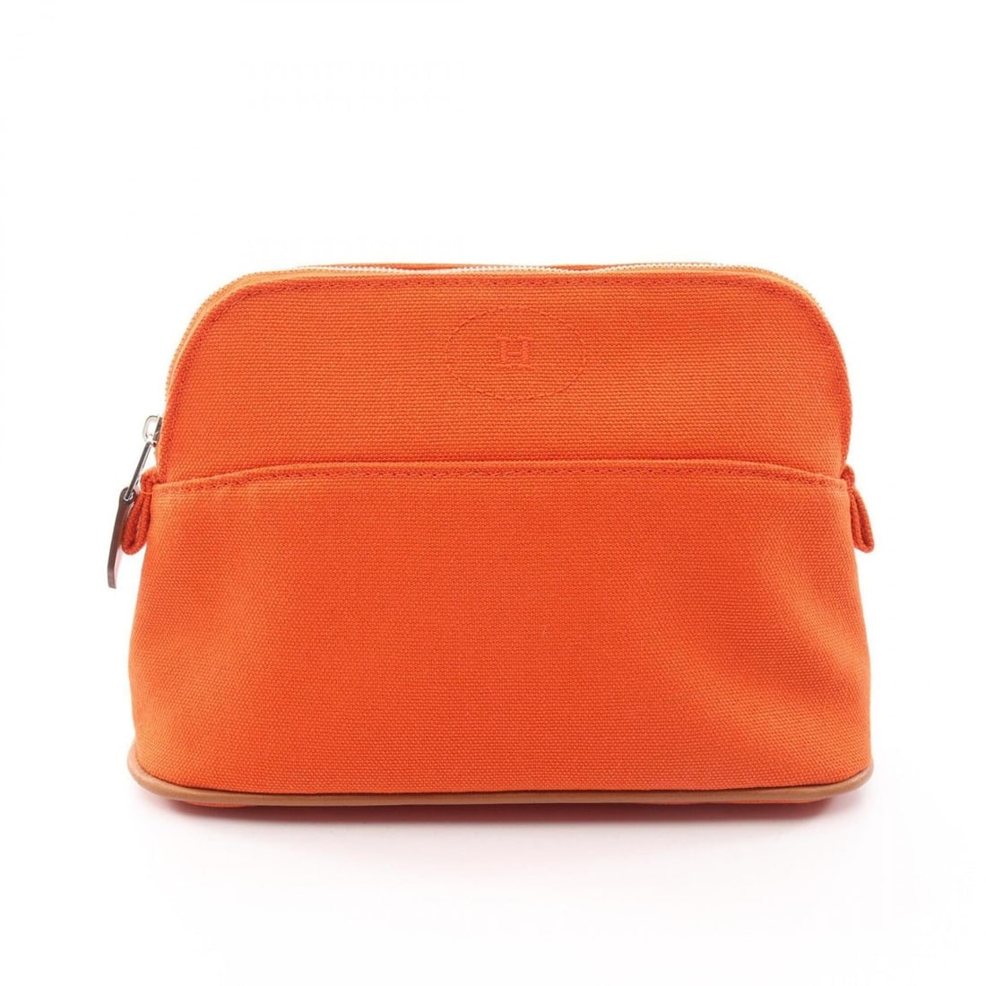 Hermes Bolide Pouch Mini Handbag Canvas Leather Women's Orange H103773M 02: --- Catalog ---Category: SizeSize (HxWxD): 14cm x 21cm / 5.51'' x 8.26''Category: DesignType: PouchColor: OrangeGender: WomenMaterial: Canvas , Leather Category: GeneralMPN: H103773M 02Brand: Hermes--