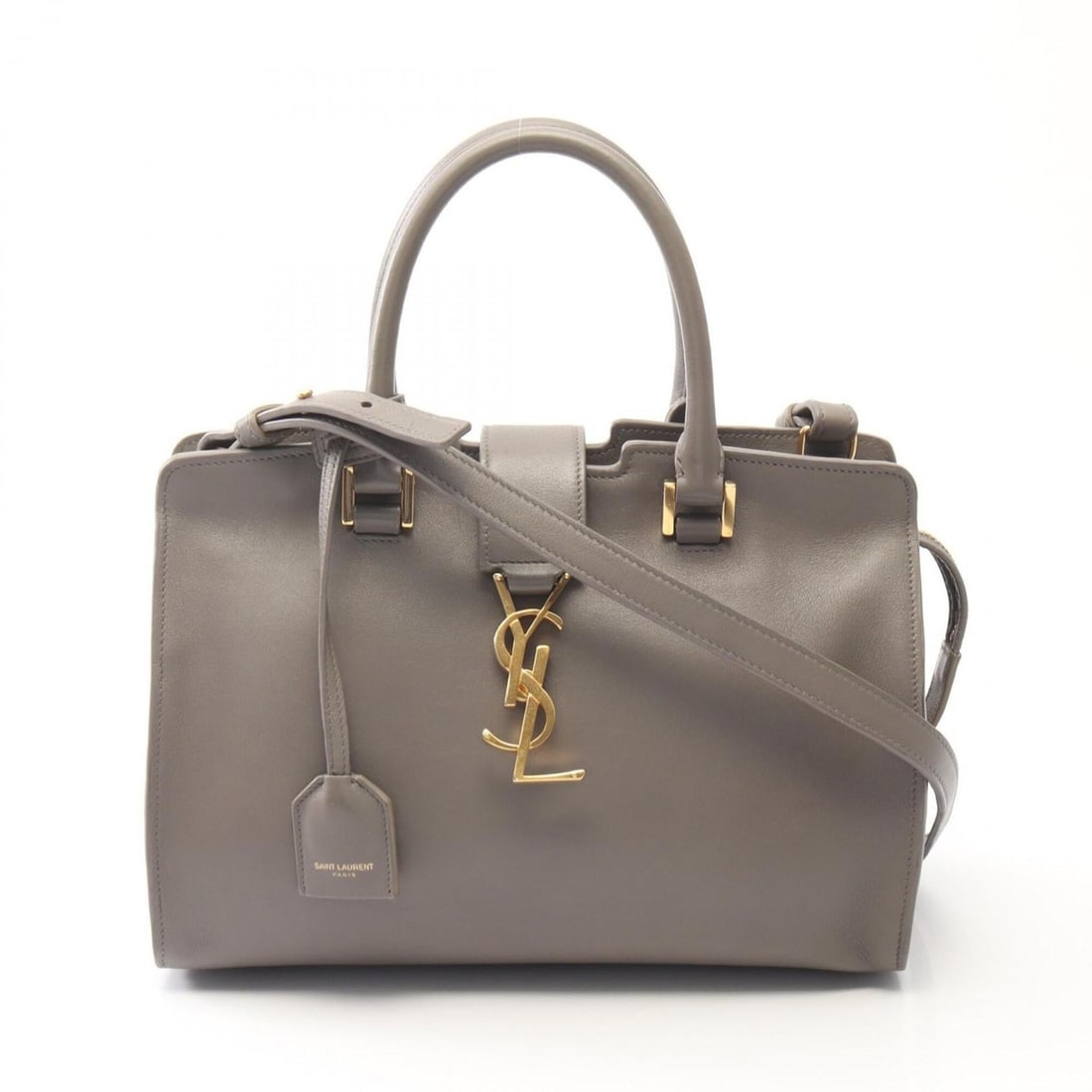 Yves Saint Laurent Saint Laurent Paris Baby Cabas Monogram 2-Way Handbag, Leather, Women's, Gray: --- Catalog ---Category: SizeSize (HxWxD): 17.5cm x 25.5cm x 12cm / 6.88'' x 10.03'' x 4.72''Category: DesignType: HandbagColor: GrayGender: WomenMaterial: Leather Category: GeneralMPN: 400914Brand: S