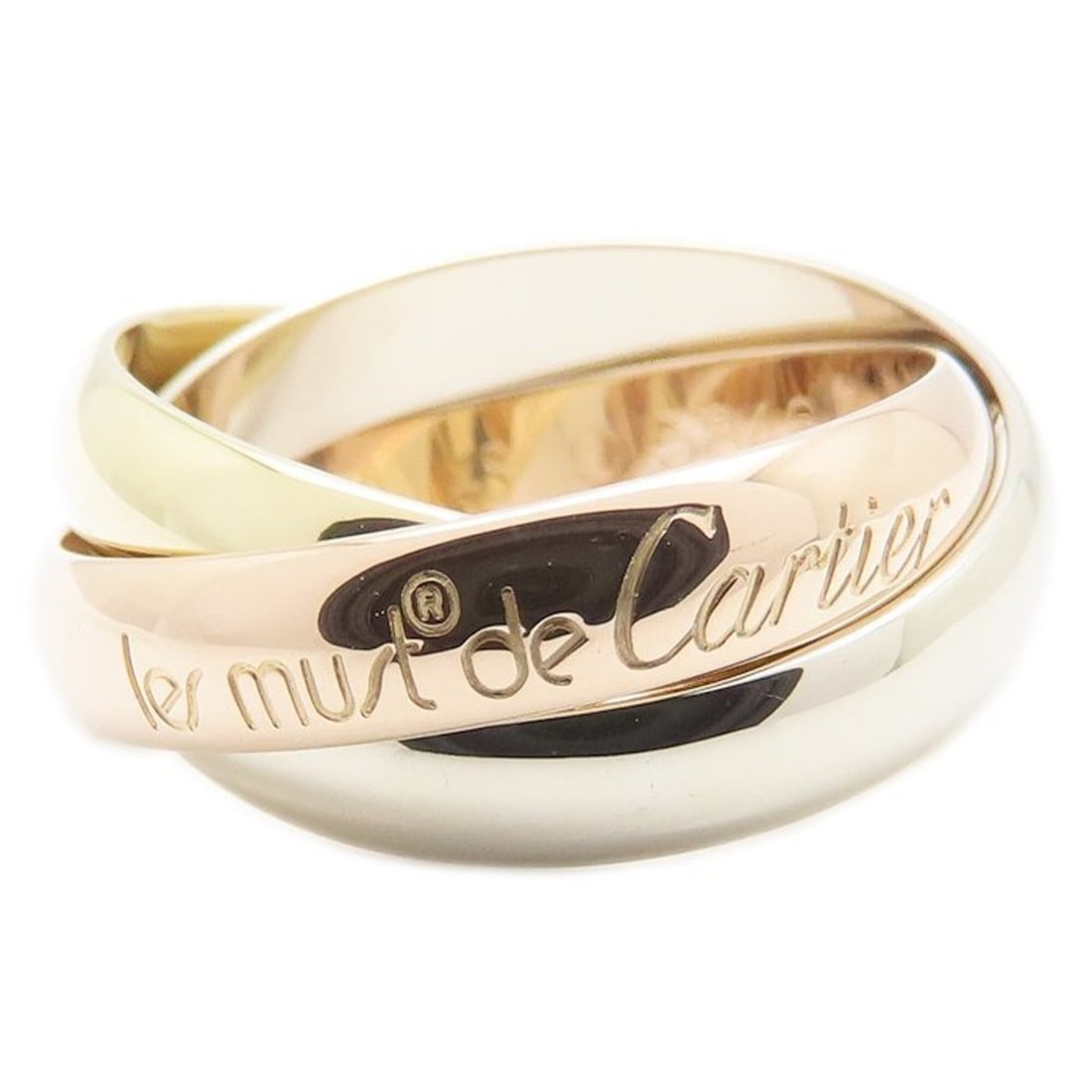 CARTIER Trinity Ring, Size 48, 18K Gold, Women's, Item Number 295675: --- Catalog ---Category: SizeJP Size: 7.5US Size: 4Category: DesignType: Band ringGender: WomenMaterial: Pink gold (18K), White gold (18K), Yellow gold (18K)Category: GeneralBrand: Cartier--- Item Lis
