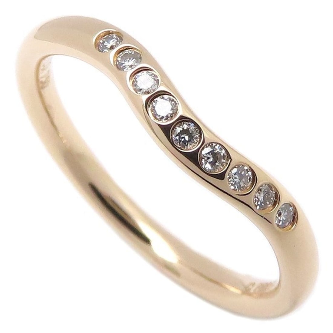 TIFFANY&Co. Tiffany Curved Band Ring, Diamond Elsa Peretti Design, 18K Pink Gold, Women's, 295708: --- Catalog ---Category: SizeJP Size: 10.5US Size: 5.5Category: DesignType: Band ringGender: WomenMaterial: Pink gold (18K)Category: GeneralBrand: Tiffany--- Item List ---Section: ConditionRanking: Ra
