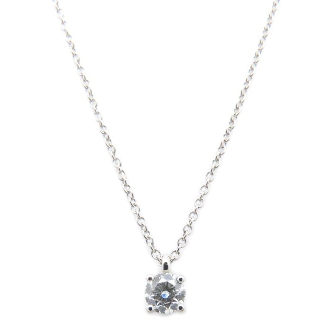 TIFFANY&Co. Tiffany Solitaire Necklace, Single Diamond, Pt950, Women's, 295686: --- Catalog ---Category: SizePendant Size: 4.2mm / 0.16''Neck Circumference: 40.5 cm / 15.94''Category: DesignGender: WomenMaterial: Platinum 950Necklace Type: NecklaceCategory: GeneralBrand: Tiffany-