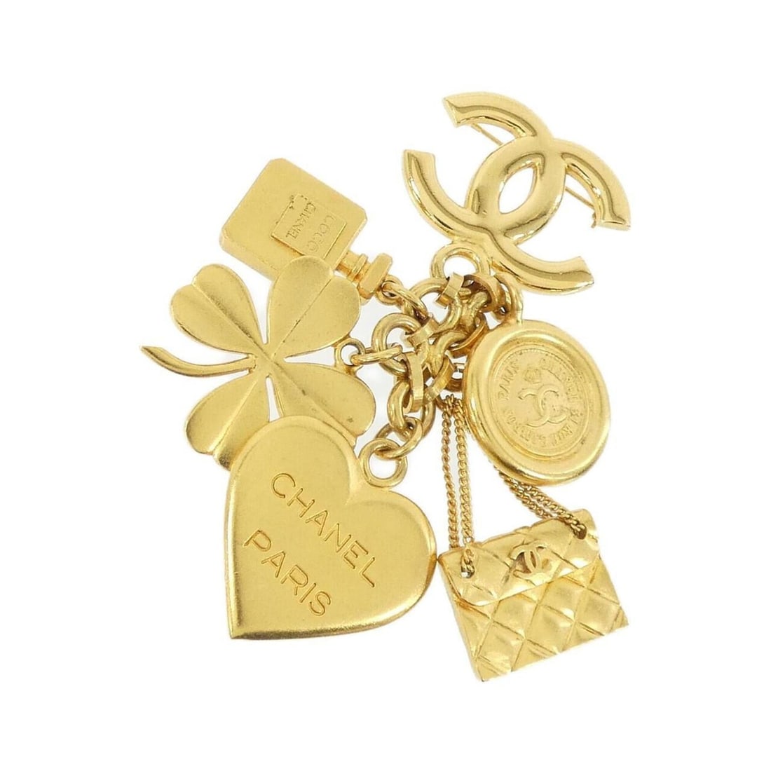 Chanel brooch: --- Catalog ---Category: SizeSize (HxWxD): 10cm x 7cm / 3.93'' x 2.75''Category: DesignType: BroochColor: GoldGender: WomenCategory: GeneralBrand: Chanel--- Item List ---Section: ConditionRanking: