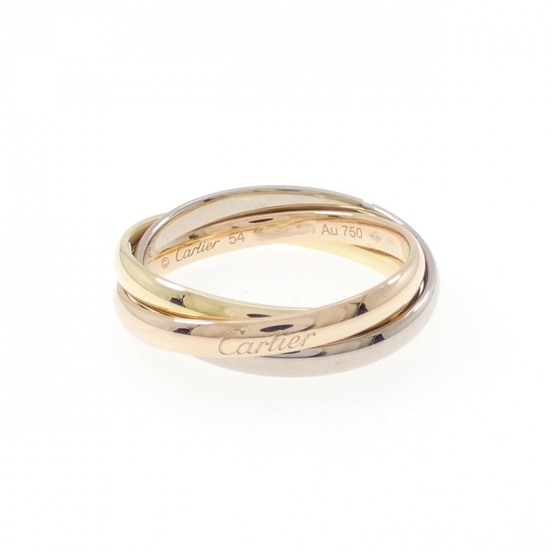 Cartier Trinity Small Ring: --- Catalog ---Category: SizeUS Size: 7Brand Size: 54Category: DesignType: Band ringGender: WomenMaterial: Pink gold (18K), White gold (18K), Yellow gold (18K)Category: GeneralMPN: B4235100Brand: