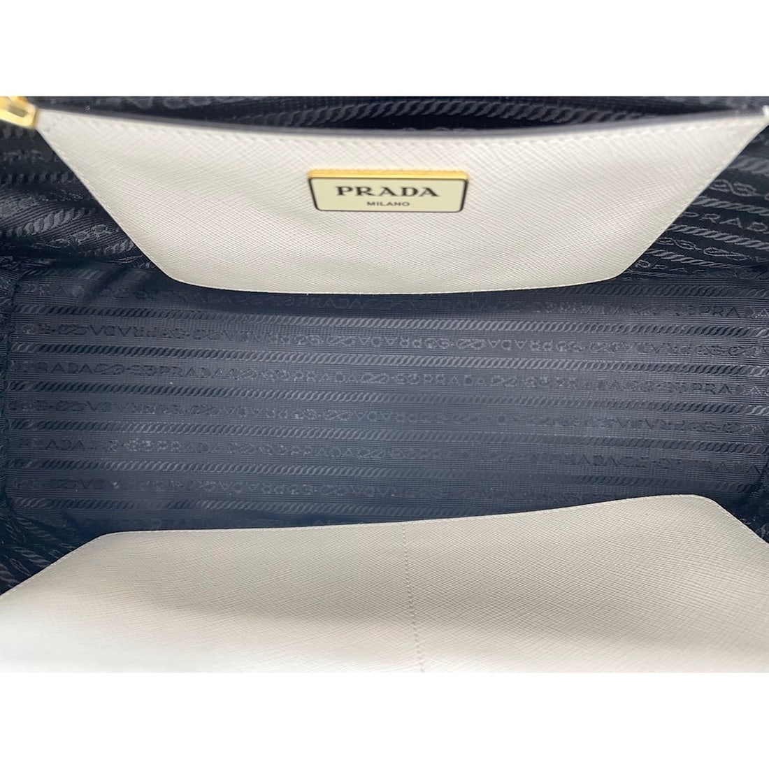 Prada leather handbag, white - 13