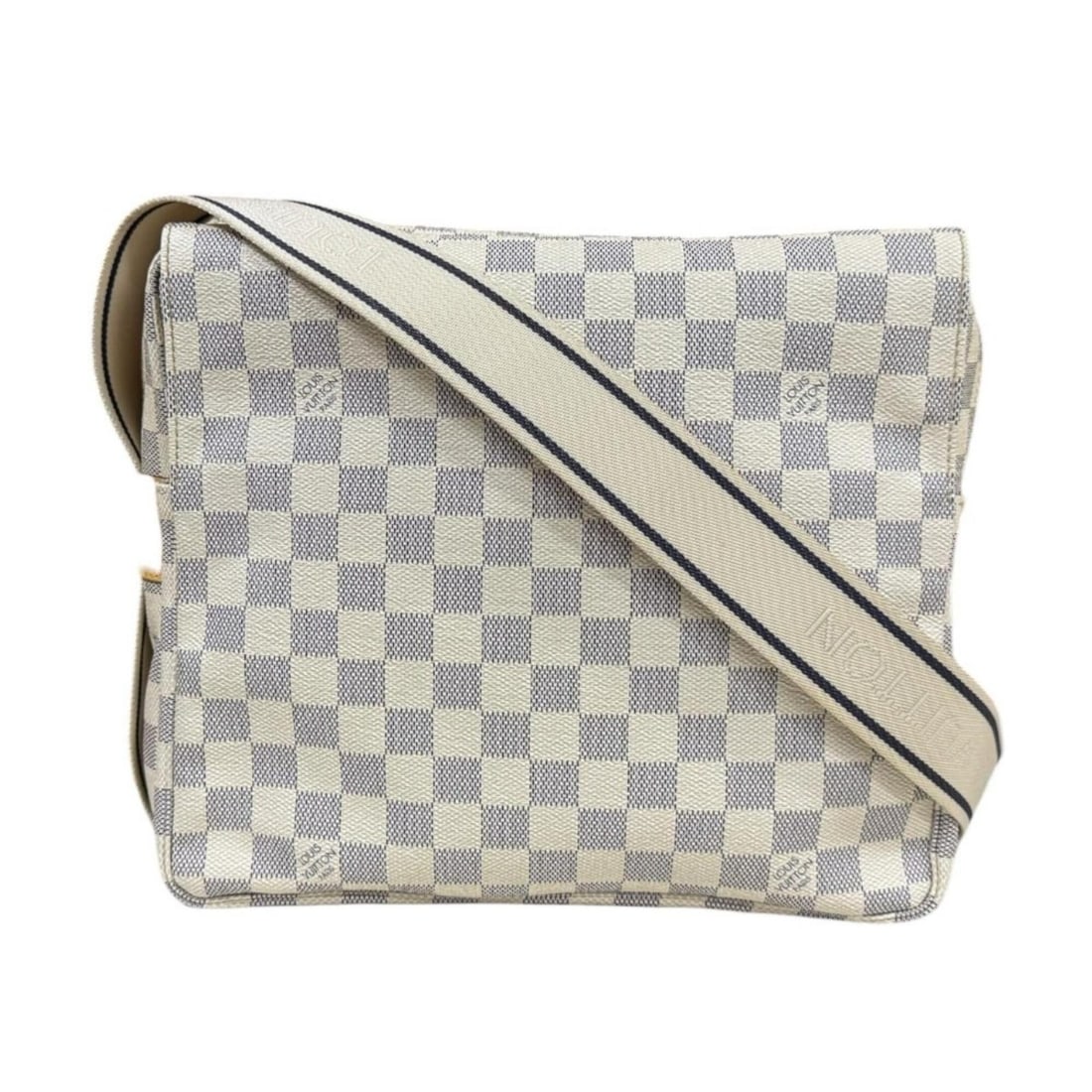 Louis Vuitton Naviglio Damier Azur Shoulder Bag, Handbag, Canvas, N51189, White, Men's, LOUIS: --- Catalog ---Category: SizeWeight: 910g / 2lb.Size (HxWxD): 23cm x 27cm x 13.5cm / 9.05'' x 10.62'' x 5.31''Strap Length: 85cm - 141cm / 33.46'' - 55.51''Category: DesignType: Handbag, Shoulder bagC