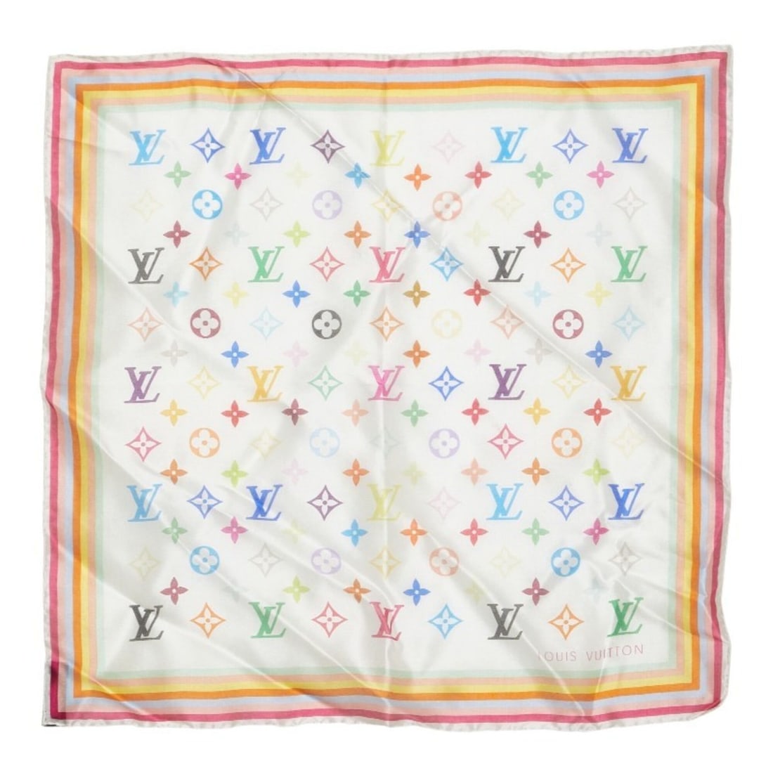 Louis Vuitton Monogram Multicolor Carre 45 Scarf M71913 Blanc Silk Women's LOUIS VUITTON: --- Catalog ---Category: SizeSize (LxW): 44cm x 45cm / 17.32'' x 17.71''Category: DesignType: ScarfColor: Multi-colorGender: WomenMaterial: Silk Category: GeneralLine: MonogramBrand: Louis Vuitton--- 