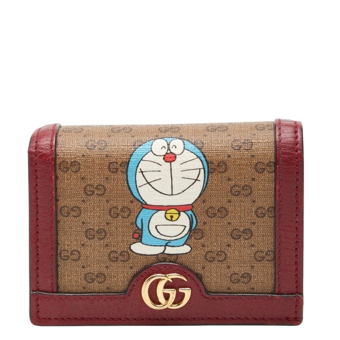 Gucci Mini GG Supreme Doraemon Bi-fold Wallet 647788 Beige Wine Red Leather Women's GUCCI: --- Catalog ---Category: SizeSize (HxWxD): 8cm x 11cm x 3cm / 3.14'' x 4.33'' x 1.18''Category: DesignType: Wallet (bi-fold)Color: Beige, WineGender: WomenMaterial: PVC , Leather Category: GeneralLine