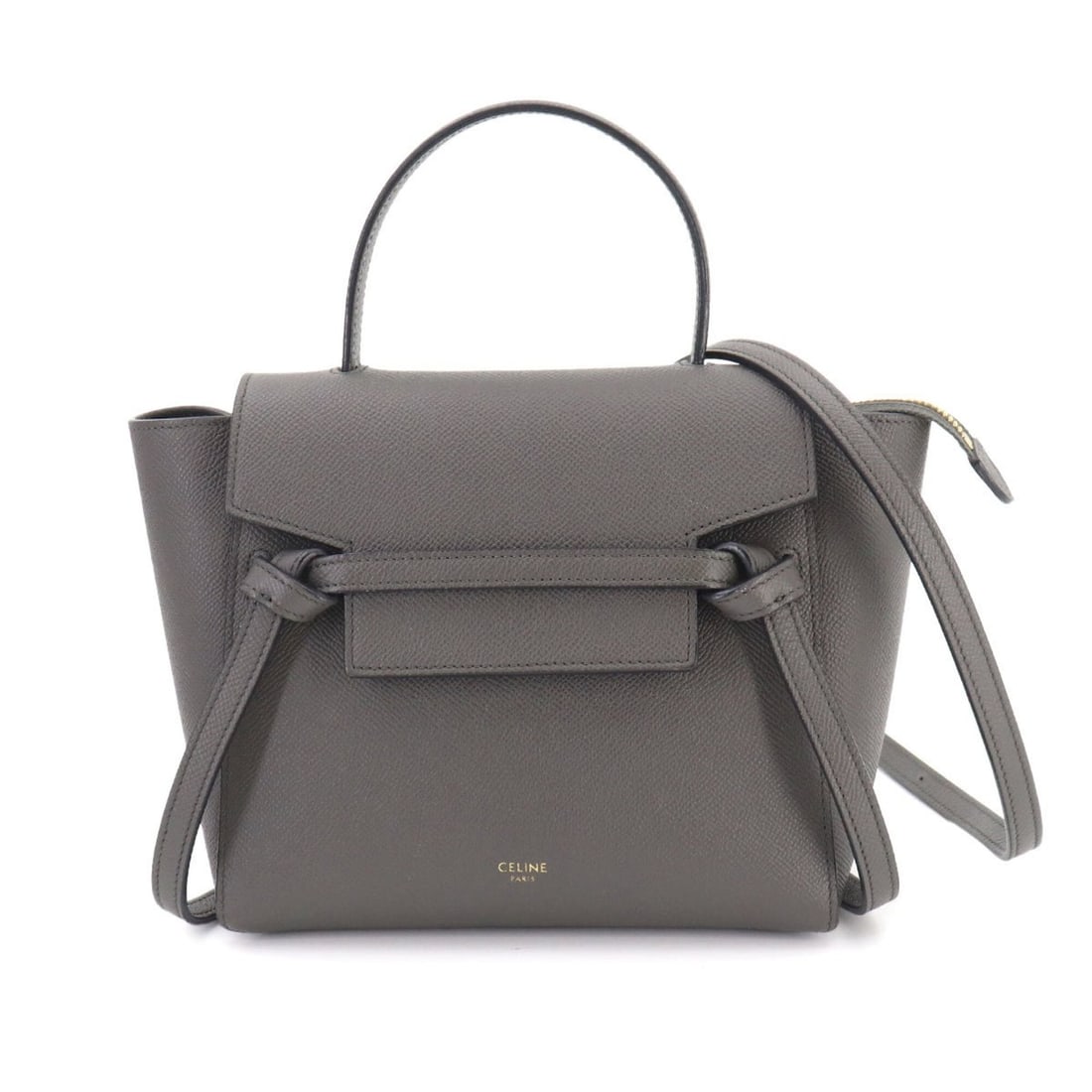 Celine CELINE Bag Waist Nano 2-way Hand Shoulder Handbag Leather Gray 189003 Belt: --- Catalog ---Category: SizeSize (HxWxD): 18cm x 27cm x 11cm / 7.08'' x 10.62'' x 4.33''Category: DesignType: Fanny pack, HandbagColor: GrayGender: Women,MenMaterial: Leather Category: GeneralMPN: 18