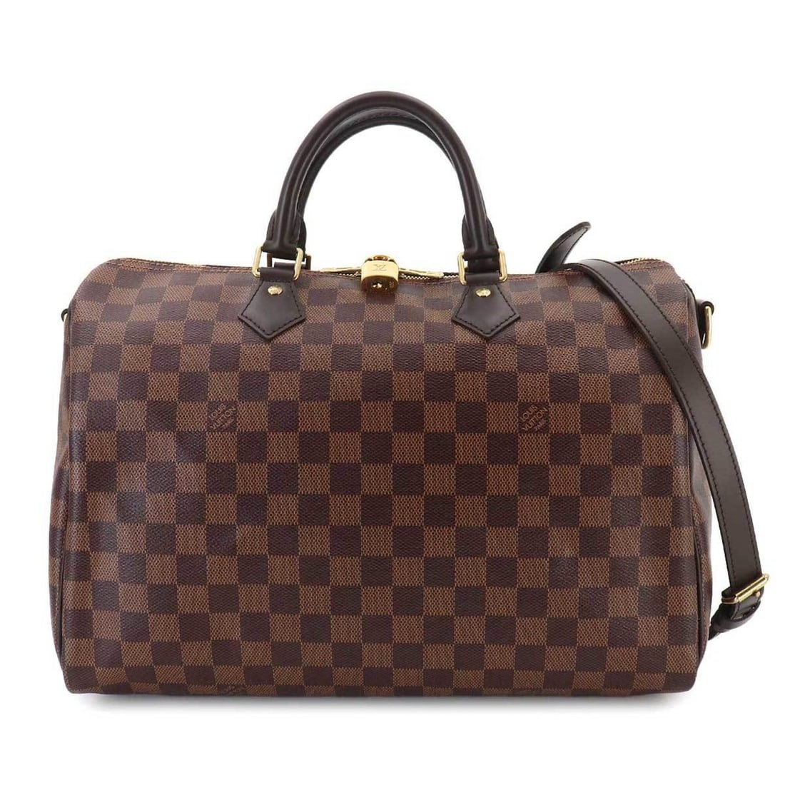 Louis Vuitton Speedy Bandouliere 35 Damier 2-way Hand/Shoulder Handbag Ebene N41366: --- Catalog ---Category: SizeSize (HxWxD): 24cm x 35cm x 18cm / 9.44'' x 13.77'' x 7.08''Category: DesignType: Boston bag, HandbagColor: Brown, EbeneGender: Women,MenMaterial: Damier Canvas Category: 